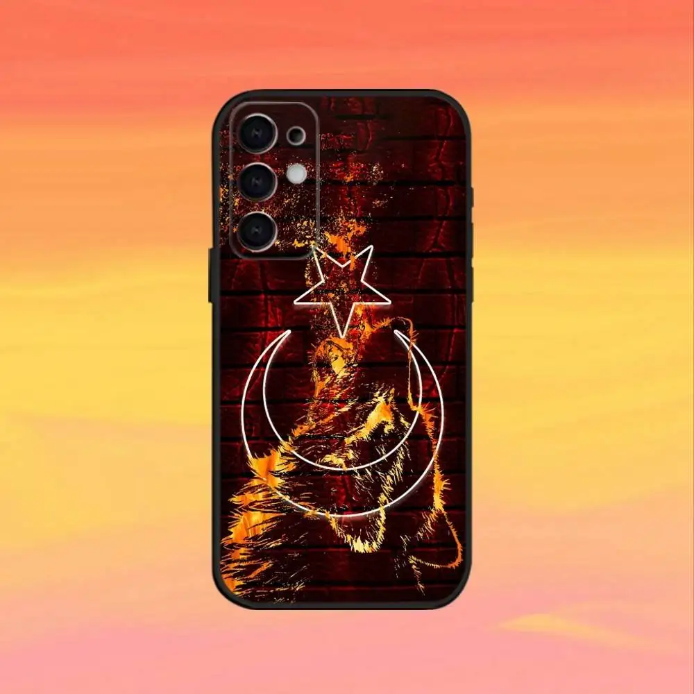 1pc Casing Ponsel Bendera Turki Untuk Samsung S25,S24,S21,S22,S23,S30,Ultra,S20,Plus,Fe,Note,5G Warna Hitam