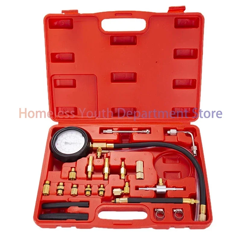 0-140PSI Fuel Injection Pump Pressure Tester Gauge Diagnostic Tools Kit Engine Tester Tool Set For Most of Cars TU-114