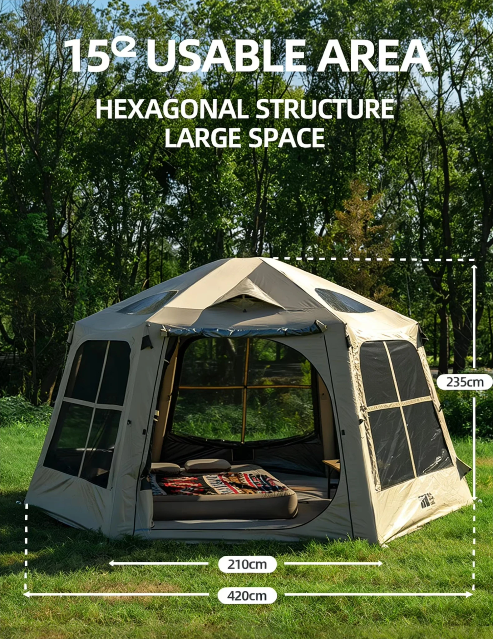Tent Camping Equipment Outdoor Full Set of Practical Luxury Outdoor Tents, Suitable for Full Set of Camping Equipment