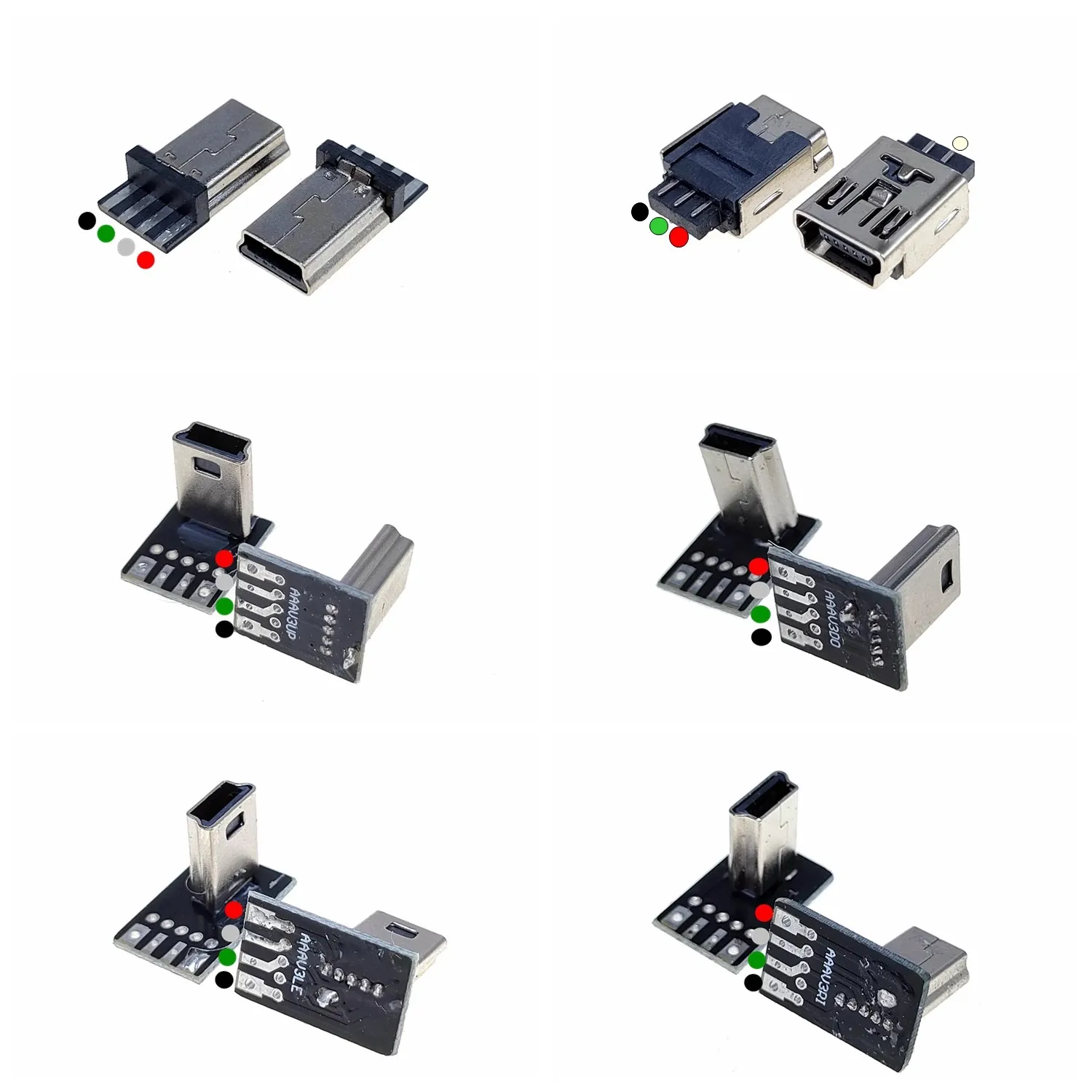 USB 2.0 plug up, down, left, right, DIY custom L-shaped elbow 90 degree Android Type-C Mini data power supply