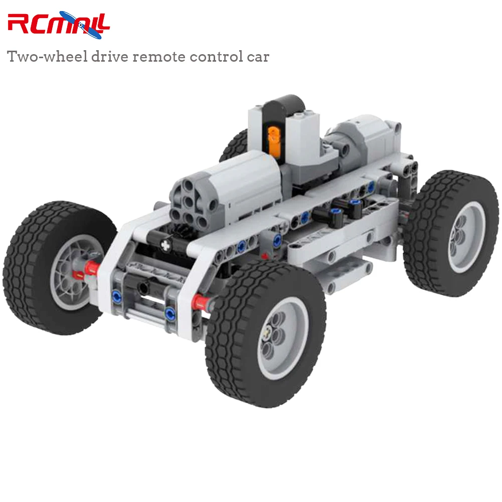 For MOC Model Two-wheel Drive RC Car Vehicle Chassis Blocks Motor Power Machinery Group Maker Kit Compatible with Legoeds