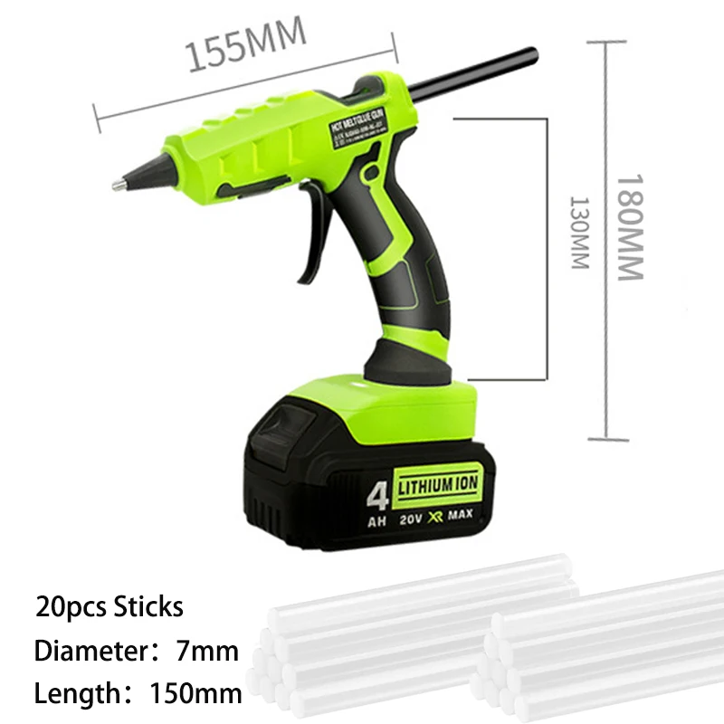 50W Cordless Hot Melt Glue Gun for Makita 18V BL1830 BL1840 Li-ion Battery Use 7mm Glue Sticks for Electric Heat Repair Tool