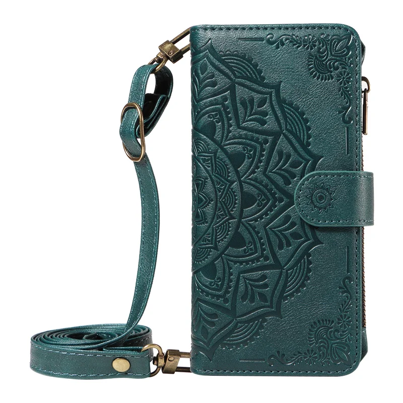 Long Strap Zipper Wallet Case for Samsung Galaxy A57 A37 A17