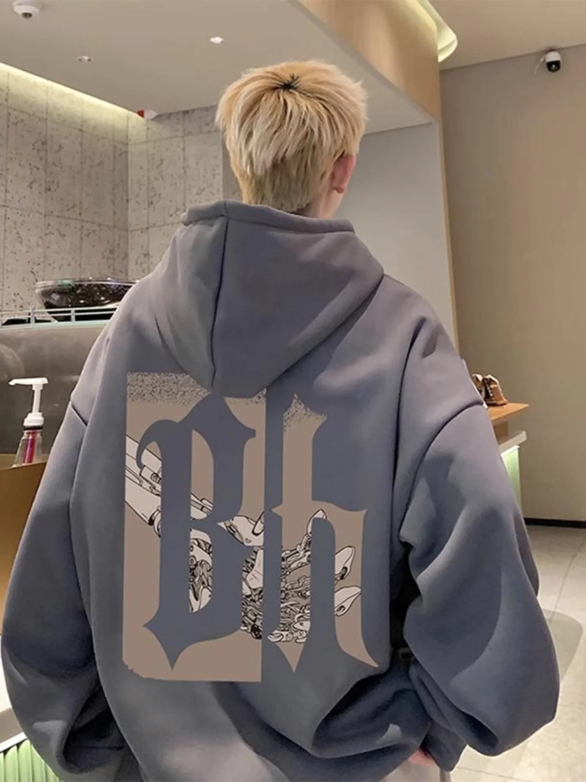 

Модная брендовая толстовка с флисовой подкладкой в американском ретро-стиле, свободная верхняя одежда в стиле хип-хоп для мужчин, повседневная, удобная, весна-осень