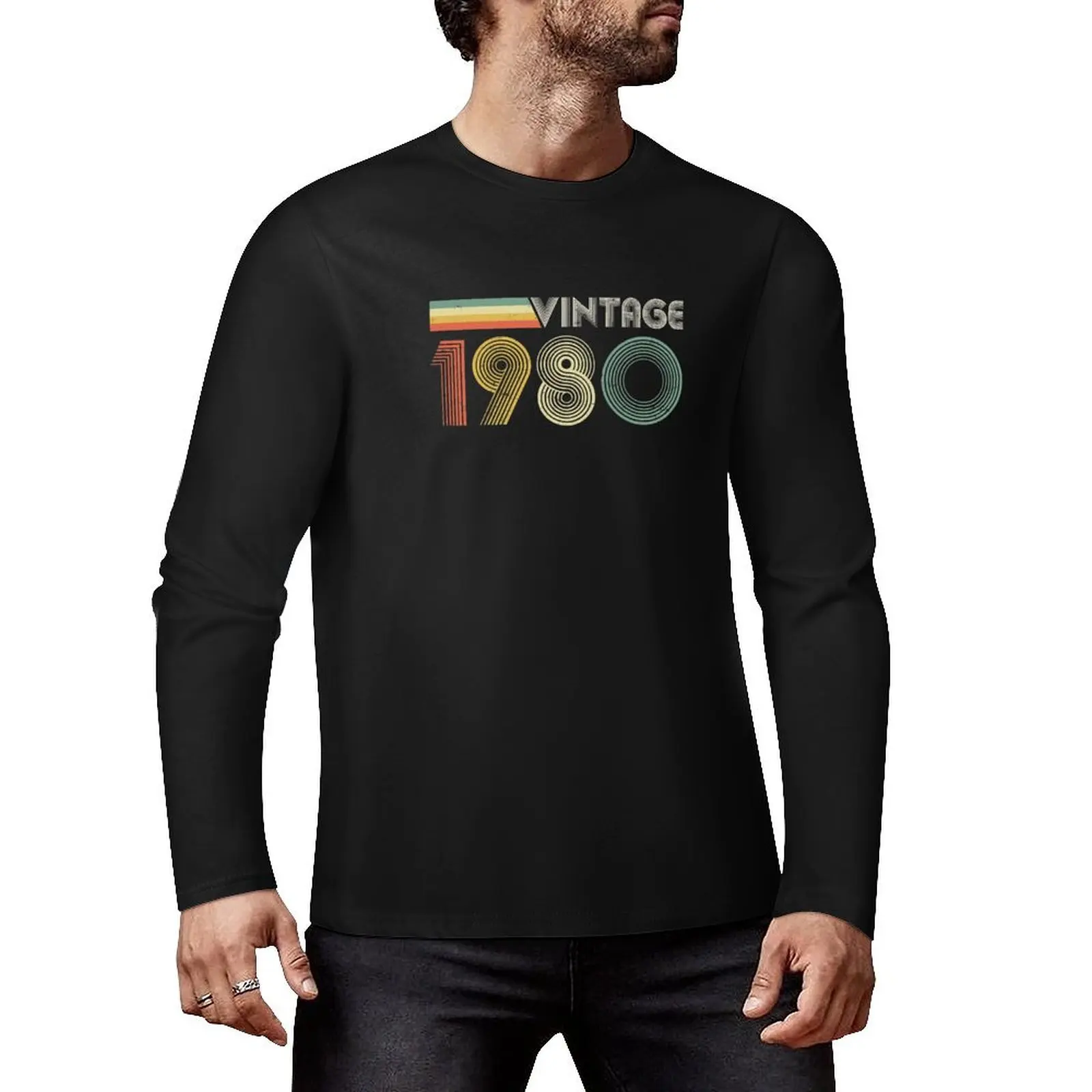 Vintage 1980, 44th presente de aniversário camiseta longa meninos camisetas brancas gráficos t camisa anime roupas masculinas