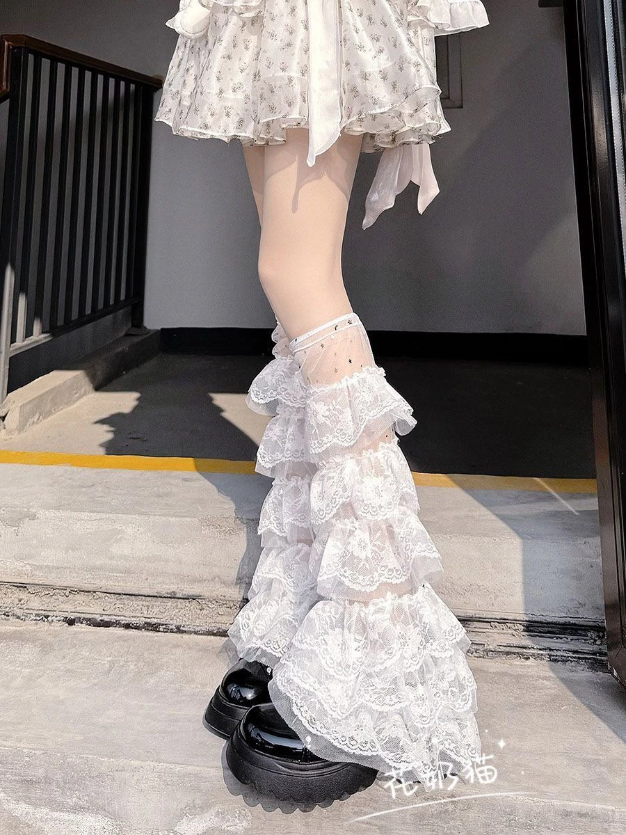 Y2K Lolita Lace Hot Girl Pure Desire Style Leg Warmers Japanese Calf Subculture JK Flared Wide Leg Sun Protection Kawaii Socks