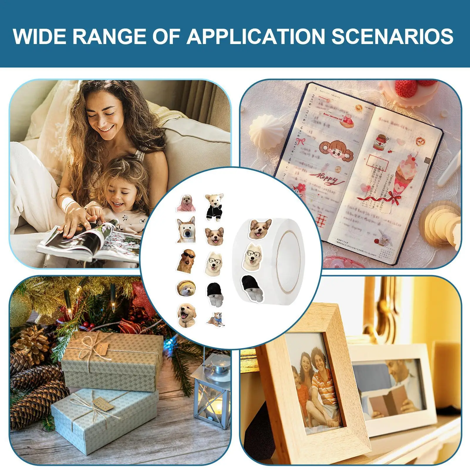 مضحك القط ملصقات 500 ورقة/لفة الشارات الديكور المغلف ختم الديكور للمدرسة حزب مكتب سجل القصاصات دفتر المحمول #1