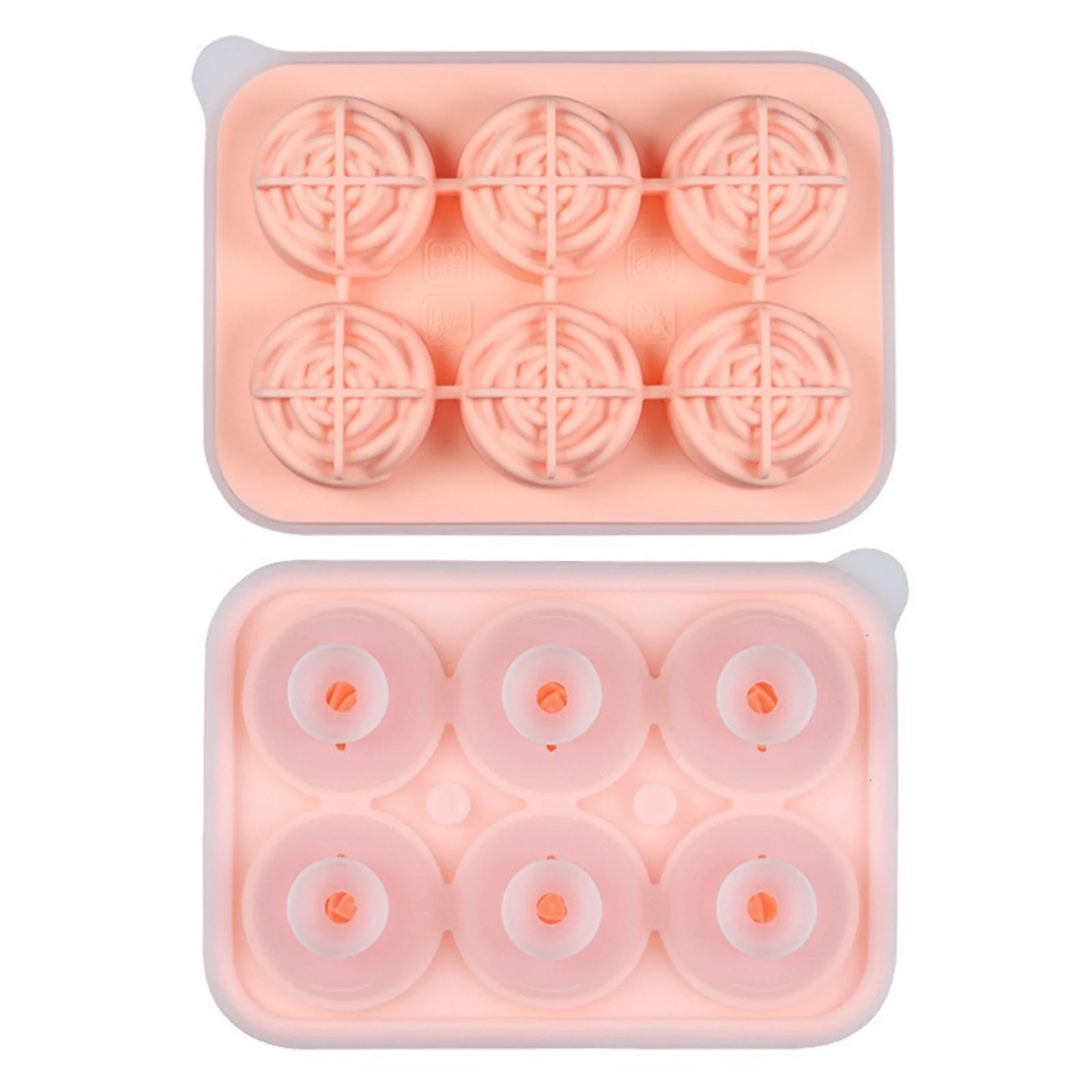 Molde de Silicona para Cubitos de Hielo con Forma de Rosa, 6 Cavidades, Fácil Desmoldeo, Grado Alimenticio, para Bebidas, Postres, Herramienta de Cocina, Molde Decorativo Elegante