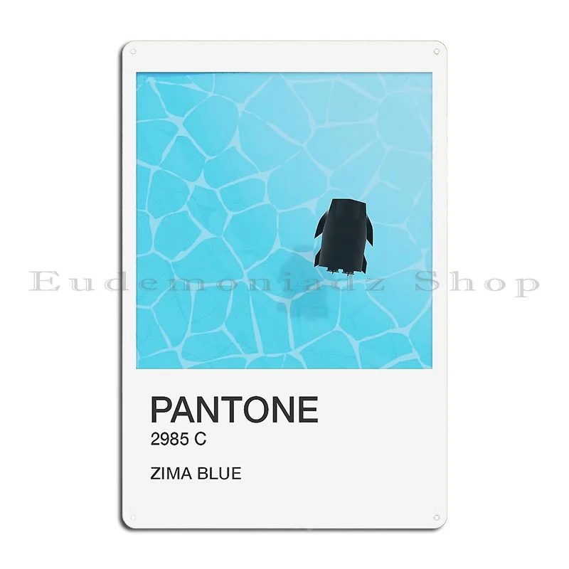 Pantone Zima Blue Metal Plaque Poster Painting Garage Kitchen Custom Wall Cave Tin Sign Poster