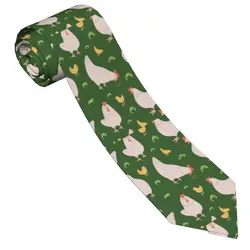 Cartoon Chicken Cute Animal Plaid Neckties Unisex Fashion Polyester 8 cm Narrow Neck Ties for Mens Accessories Wedding