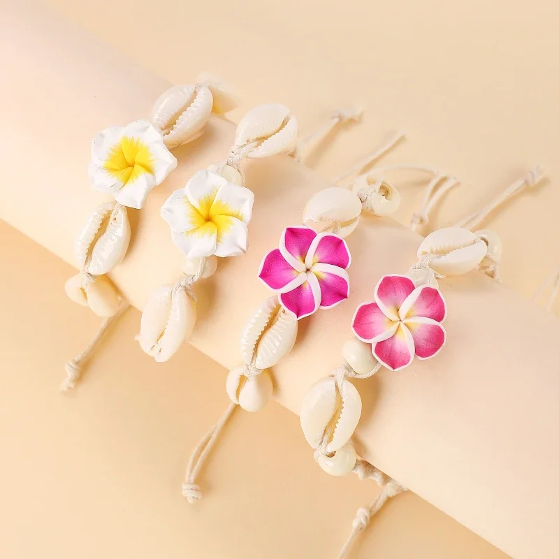 Trendy Shell Flower Anklet for Women Bohemian Handwoven Feet Rope Chain Female Fashion Beach Jewelry Accessories Party Gift