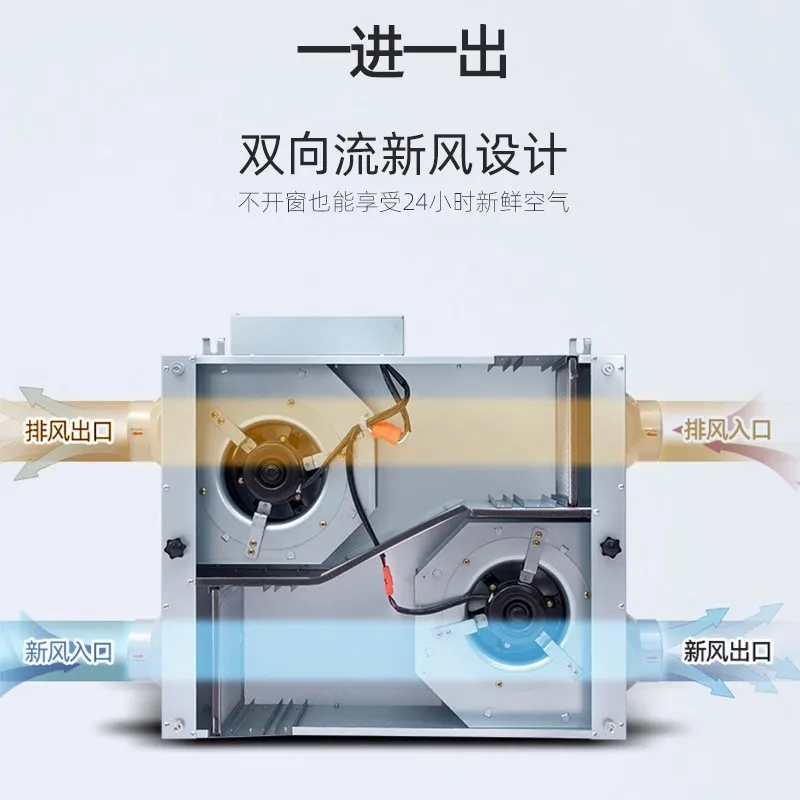 Two-way flow fresh fan, fresh air system, office ceiling type exhaust all-in-one machine