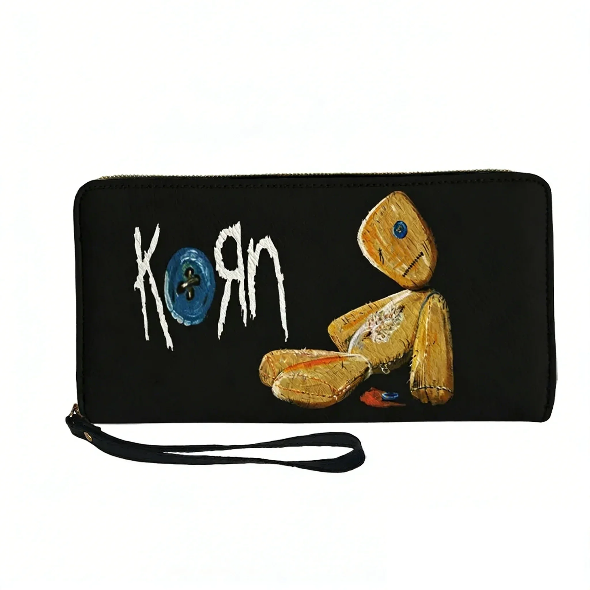 

Кошелек-портмоне Korn Rock Band для мужчин и женщин, длинный кошелек на молнии с двойным принтом, персонализированный, с фото, портативный, подарочная сумка