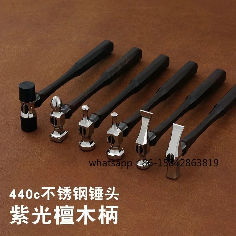 Tool Hammer CNC 440C Stainless Steel Wire Hammer, Handmade DIY Leather Goods Smooth Stitching