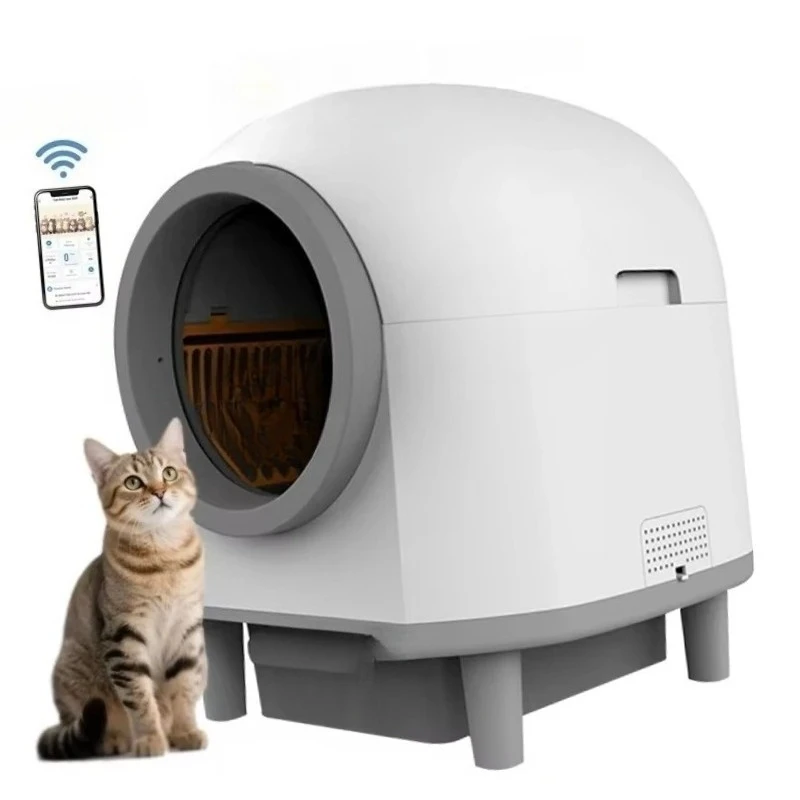 

Automatic Smart Cat Litter Box APP Control Odor Removal With 10 Safety Sensor Radars Self Cleaning Litter Box For Multiple Cats