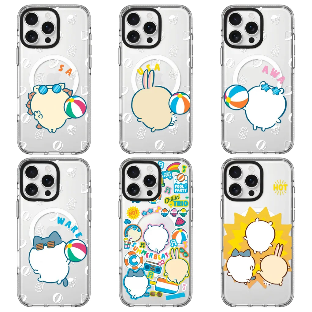 

Summer Pool Party Transparent Border Magnetic Phone Case Cover for IPhone 16 15 14 13 Pro Max Case