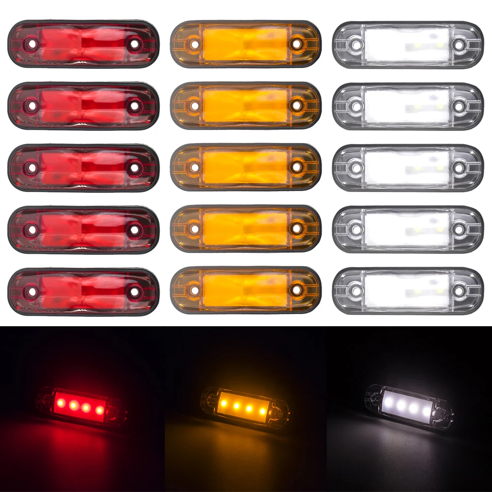 5 sztuk 12V 24V 4 LED zewnętrzny tylna boczna Marker ostrzeżenie lampy kierunkowskazu wskaźnik wskaźnik ciężarówka z przyczepą ciężarówka autobus Caravan