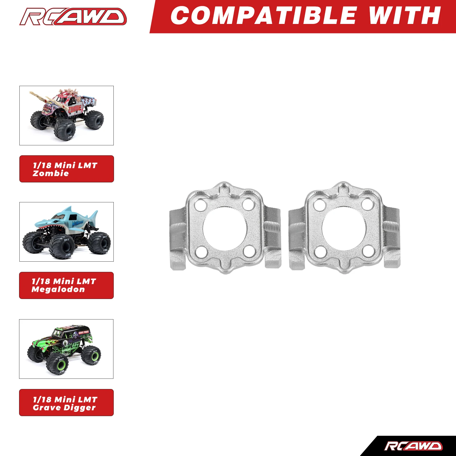 RCAWD for Losi 1/18 Mini LMT LOS01026 C-Hub Carrier for LOS01026T1 LOS01026T2 LOS01026T3 LOS01026T4 C Hub Carrier Upgrades Parts