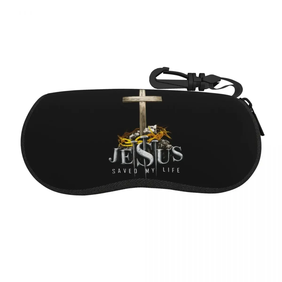 Custom Jesus Saved My Life Eyeglass Glasses Case Women Men Soft Christ God Sunglasses Protective Box