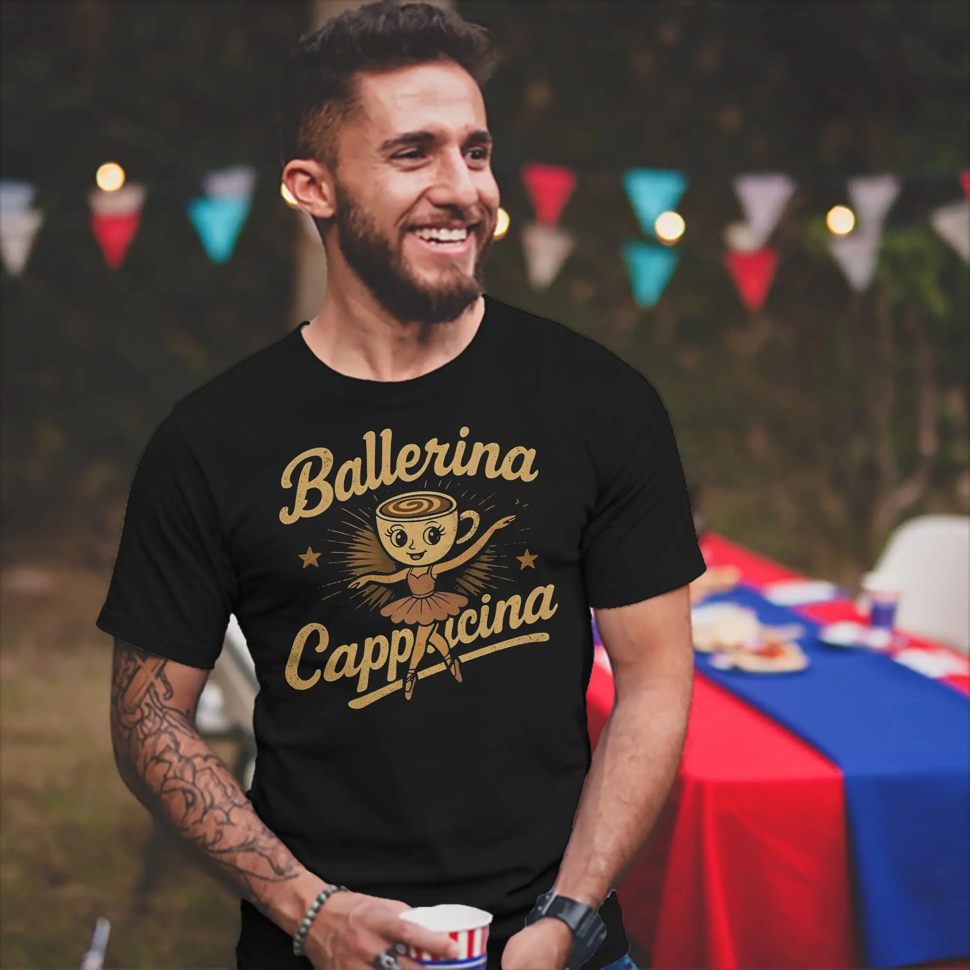 Coffee Dancer Ballerina Cappuccina T-Shirts Men Women Brainrot Meme Crazy 100% Cotton Tees O Neck T Shirt Plus Size Clothes