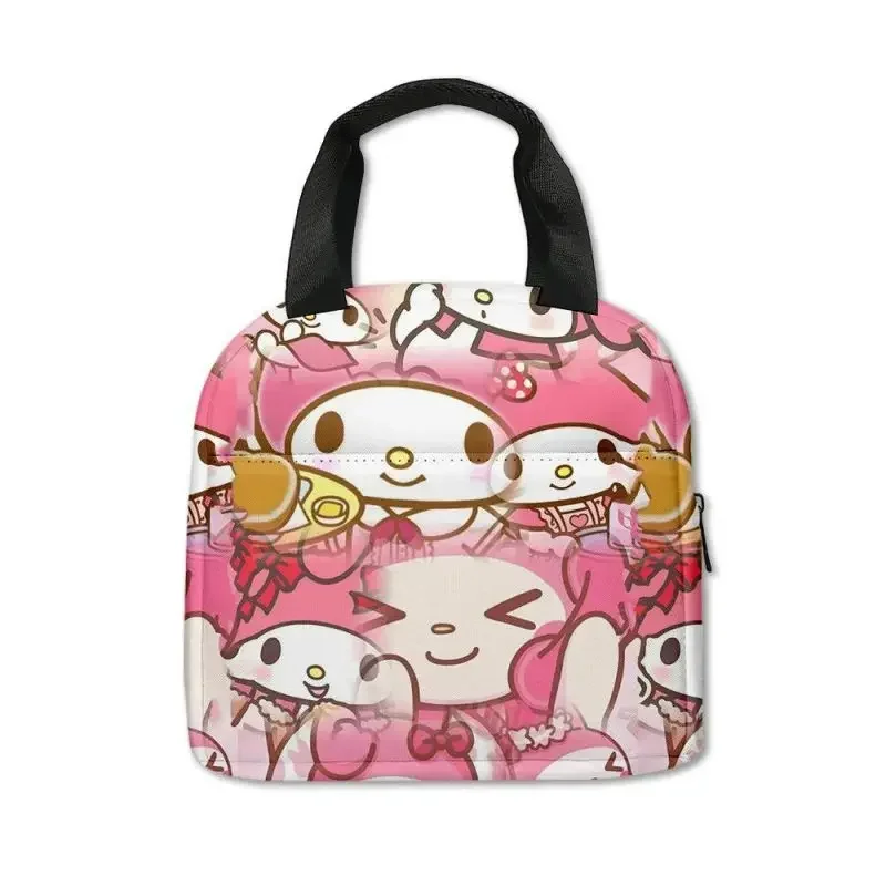 San Kawaii Torba do przechowywania lunchu Kuromi My Melody Wzór Przenośna torebka Izolowana torba do przechowywania pudełka bento wielokrotnego