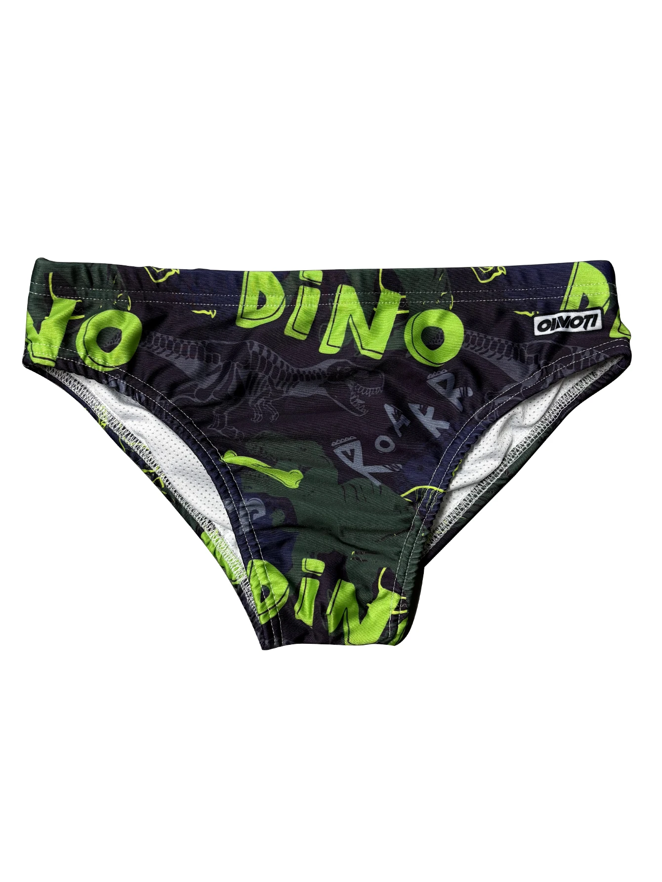 Men's Swim Briefs Beach Bathing Suits Quick Dry Dinosaur Letter Graphic Print Slim Fit Stretch Lightweight Swimwear for Summer