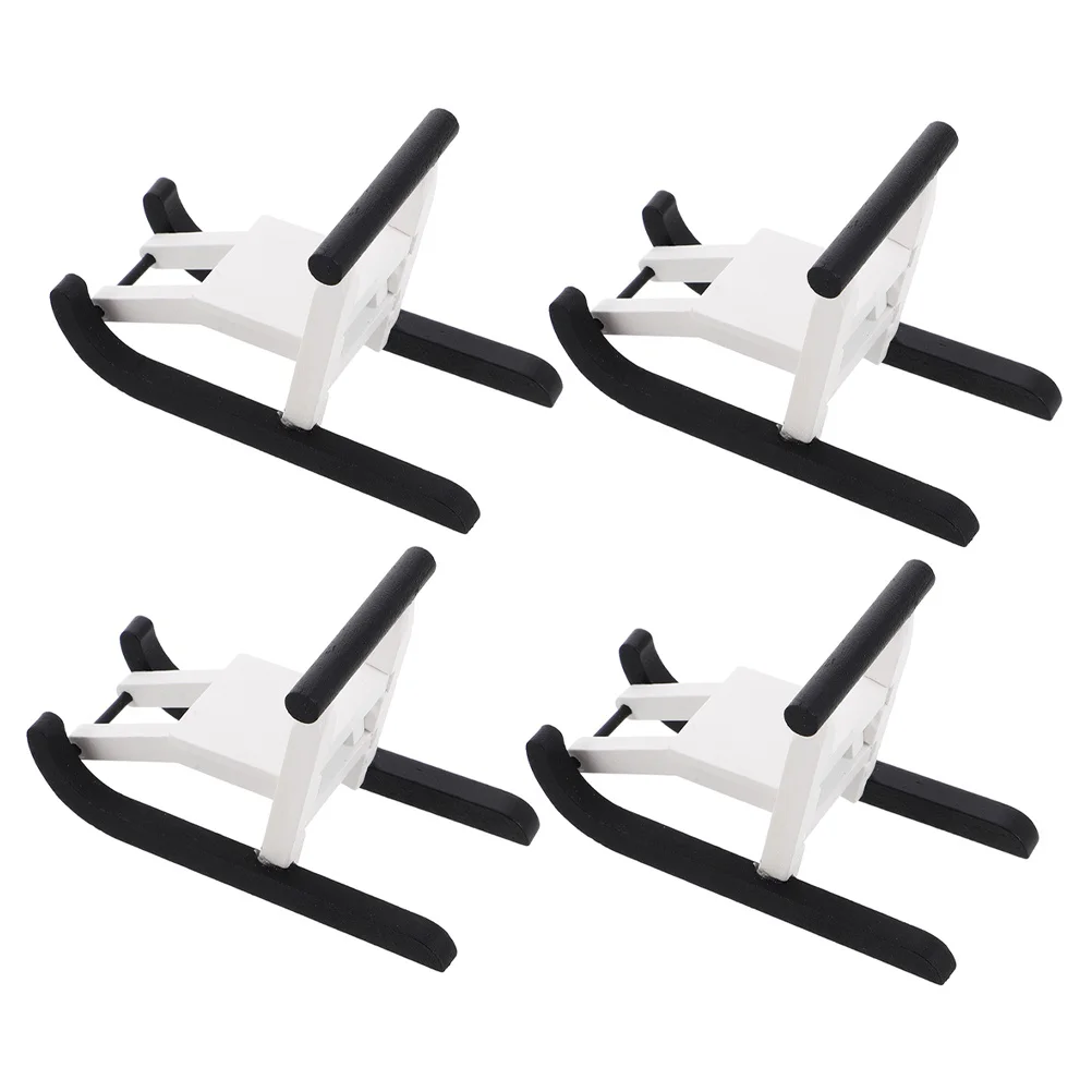

4Pcs Miniature Wooden Sleigh Decorations Festive Christmas Tabletop Centerpieces Holiday Dollhouse Accessories