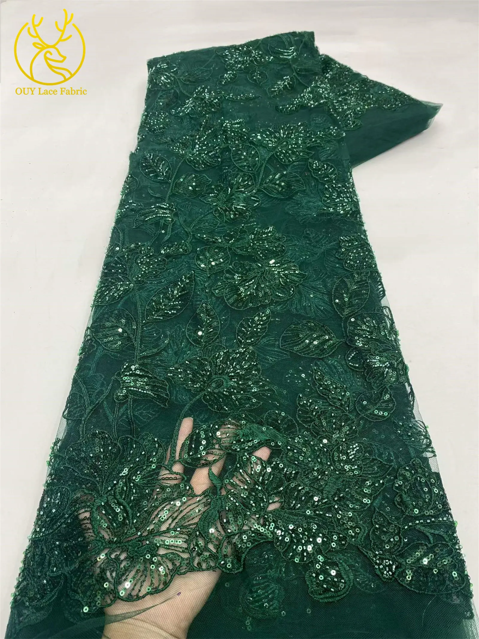 Modische französische Pailletten-Tüll-Stickerei-Spitze 2026 Lila Afrikanische Perlen-Spitze Nigerianische Braut-Hochzeits-Spitze – Detail 18