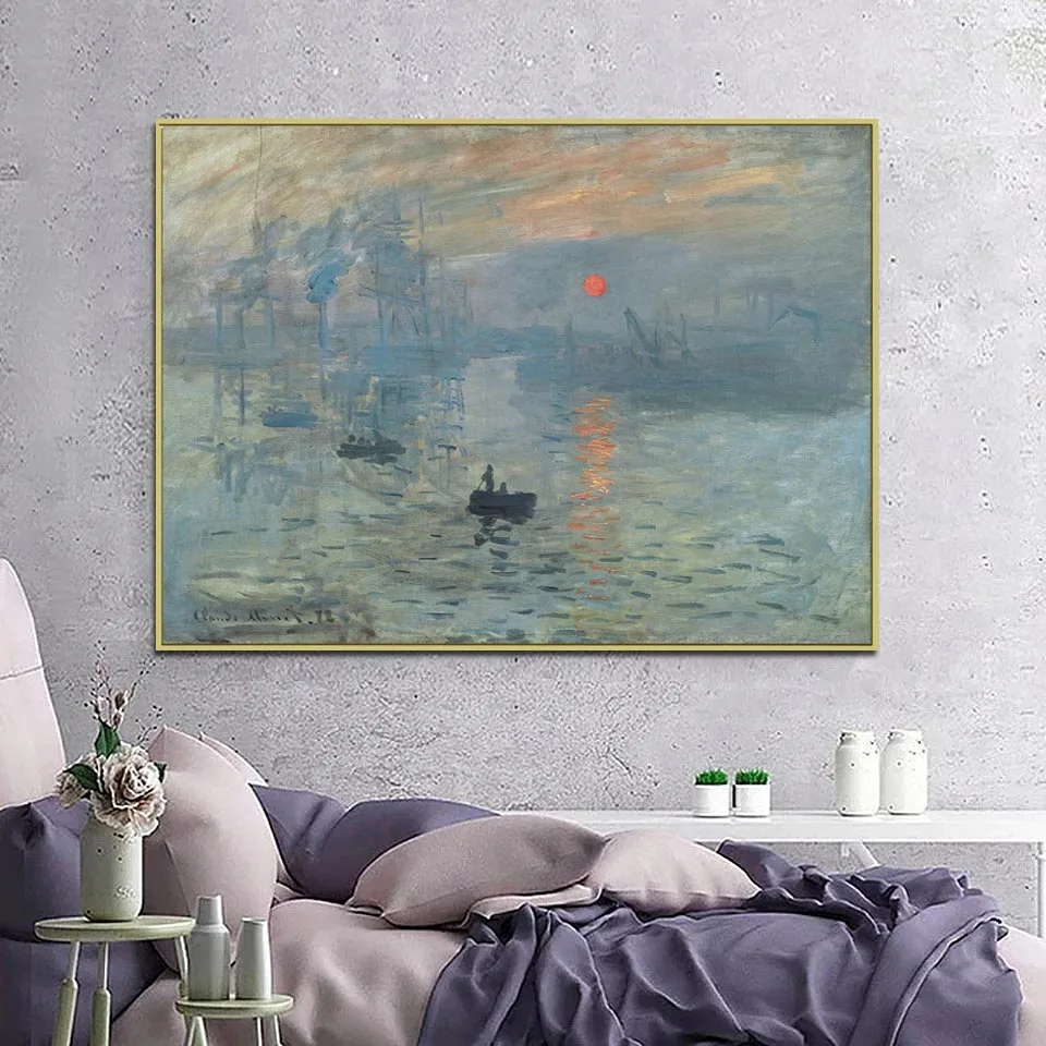 Handmade high quality reproduction of Impression sunrise by Claude monet Seascape oil painting on canvas Modern home decoration