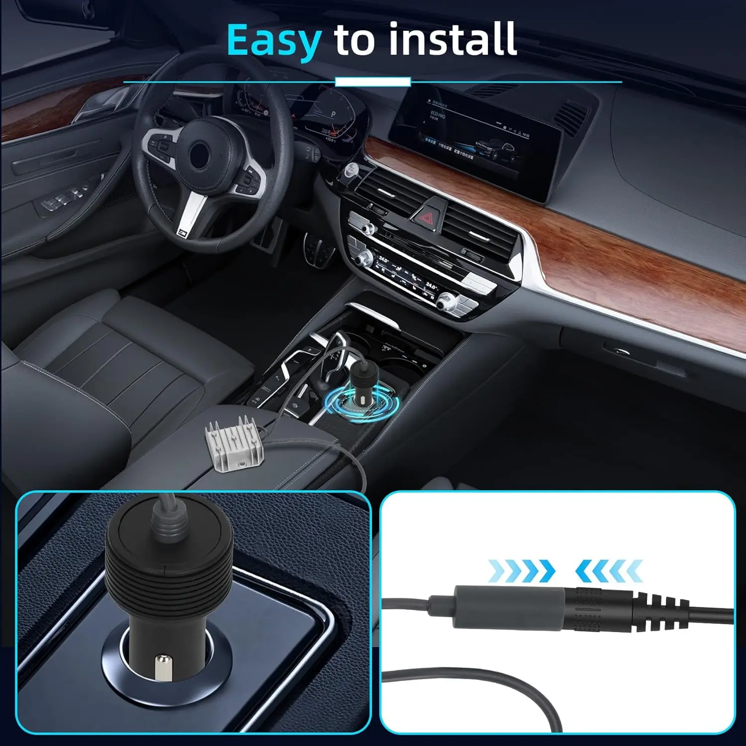 12V24V to 30V DC step-up power supply cable with cigarette lighter plug, 10-28V to 30V 3.5A conversion kit suitable for trucks a