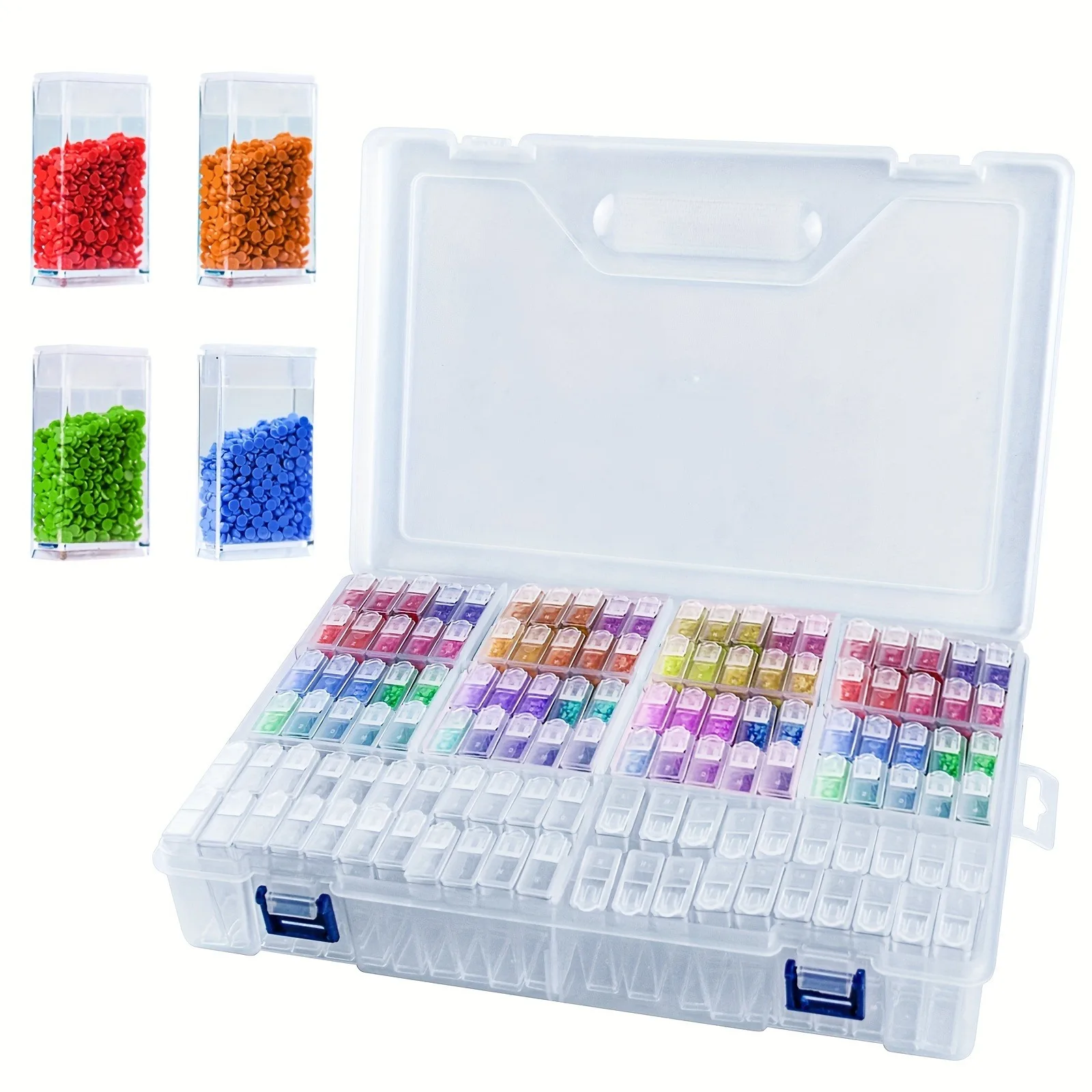 64 84 Grids Diamond Painting Storage Box Portable Seed Bead Organizer Case DIY Nail Art Plastic Container