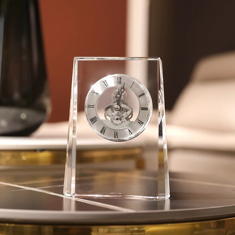 

Light luxury crystal clock household clock living room fashion clock ornament office desk entrance decoration ornament