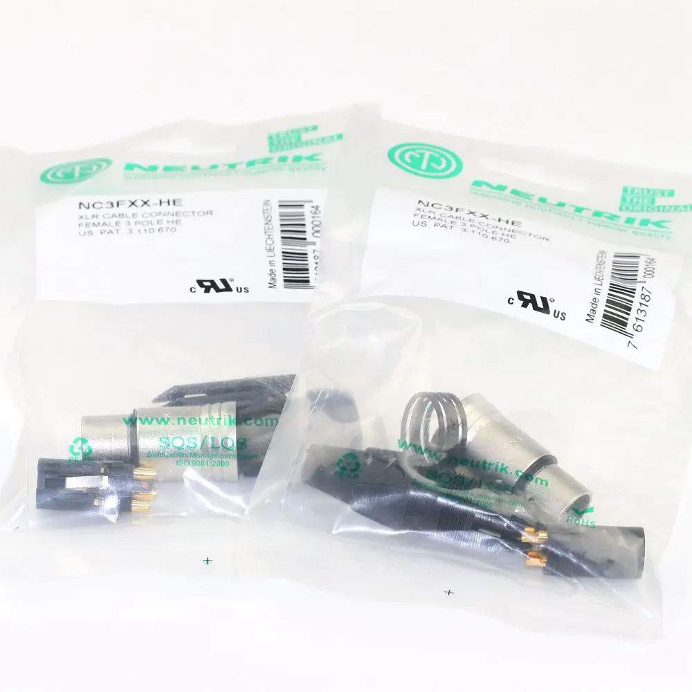 Imagem -02 - Neutrik-conector Xlr Macho e Fêmea Original Nc3mxx-he Nc3fxx Broches 60 Pcs 30 Pcs Novo