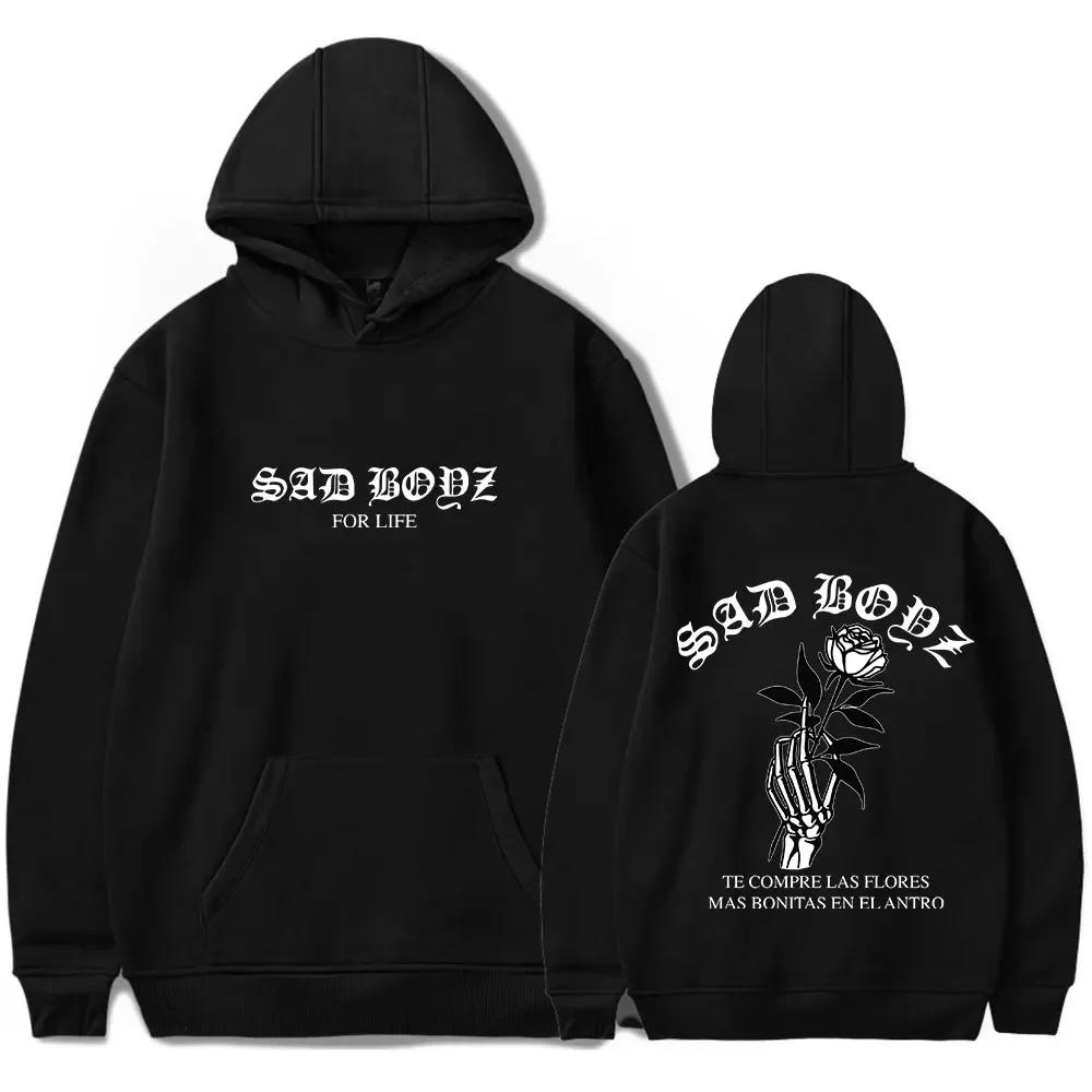 

Junior H Las Flores Hoodies Sad Boyz Tour Merch Long Sleeve Pullover Hooded Sweatshirts Women Man Fashion Casual Streetwear