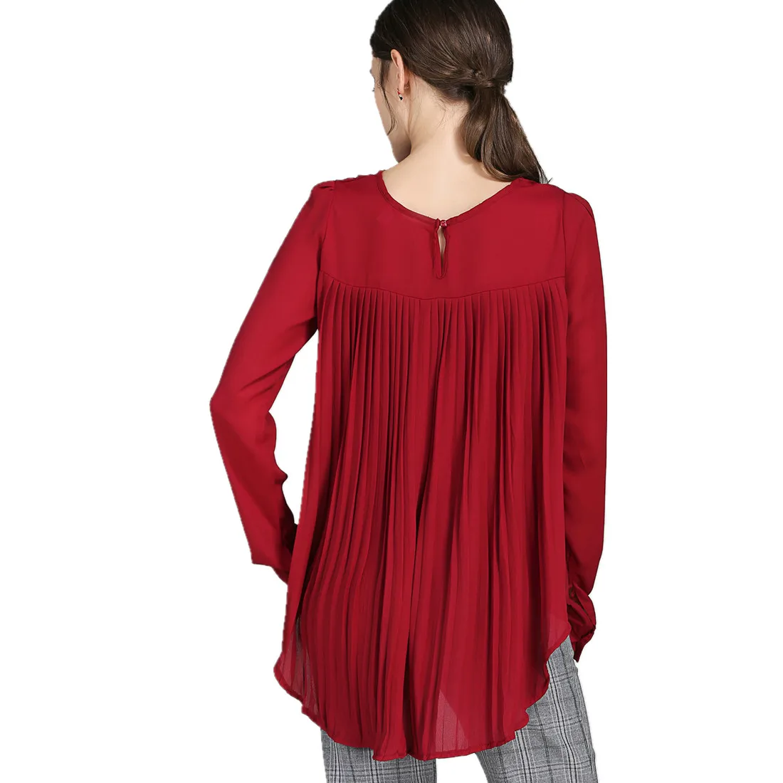 

Женская блузка с длинными рукавами и V-образным вырезом, элегантная шифоновая рубашка для женщин, модная офисная рубашка, блузка больших размеров 5XL