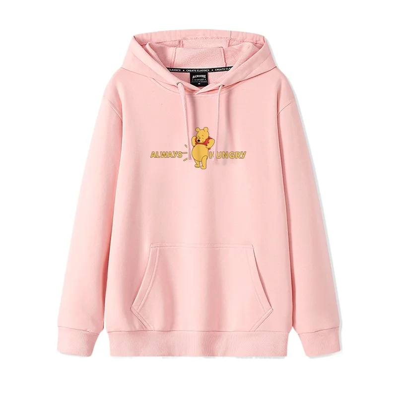 Cartoon Winnie the Pooh Fashion Simple maglione da donna sciolto e confortevole con cappuccio Versatile coppia giacca maglione fidanzata