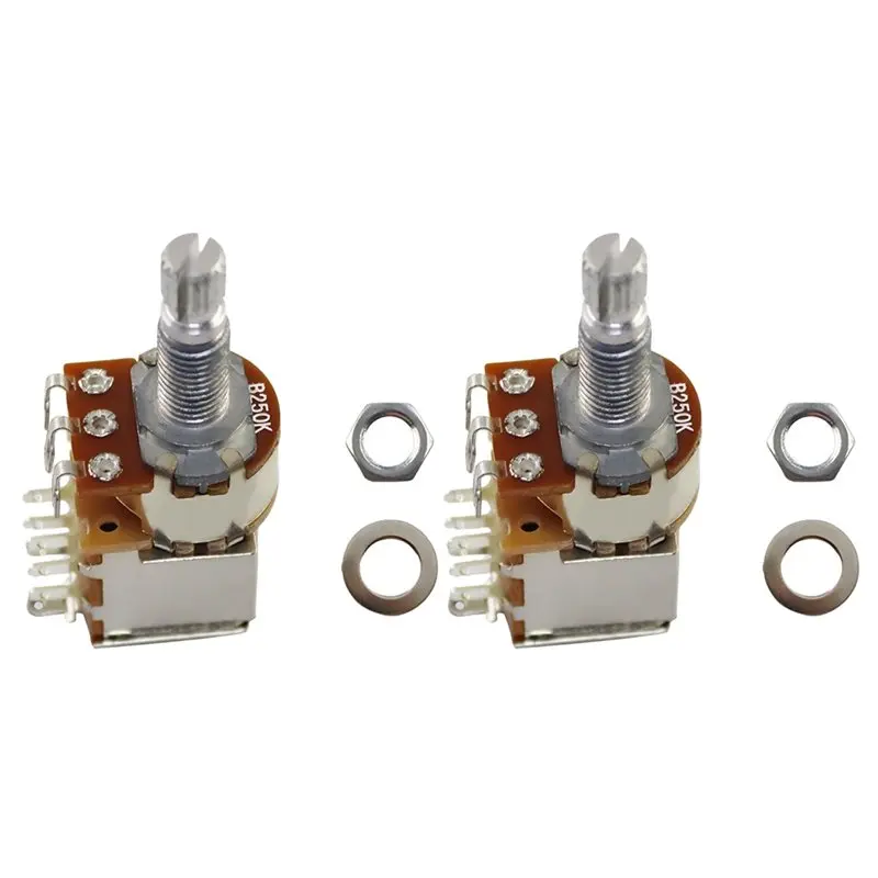 AED4-2Pcs Ohm Push Pull Potentionmeter Brass Metric Split Standard Shaft Volume Tone Switch Electric Guitar