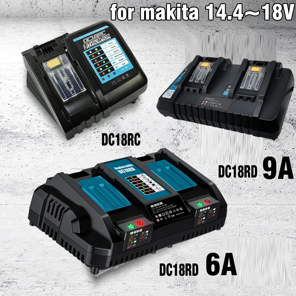 DC18RC 18V LXT Lithium‑Ion Battery Charger for All Makita 14.4V-18V LXT BL1860 BL1850, Replaces for Makita Charger DC18RD DC18RC