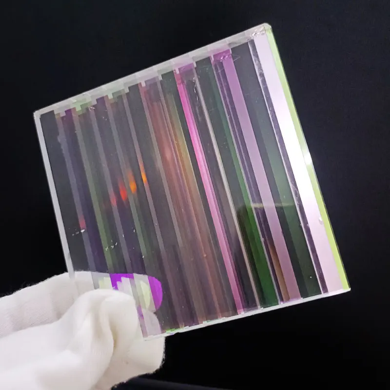 1PCS 83x83x6mm Lens Damage Prisms Beautiful Dichroic Prism DIY Decor Lenses Has Flaws