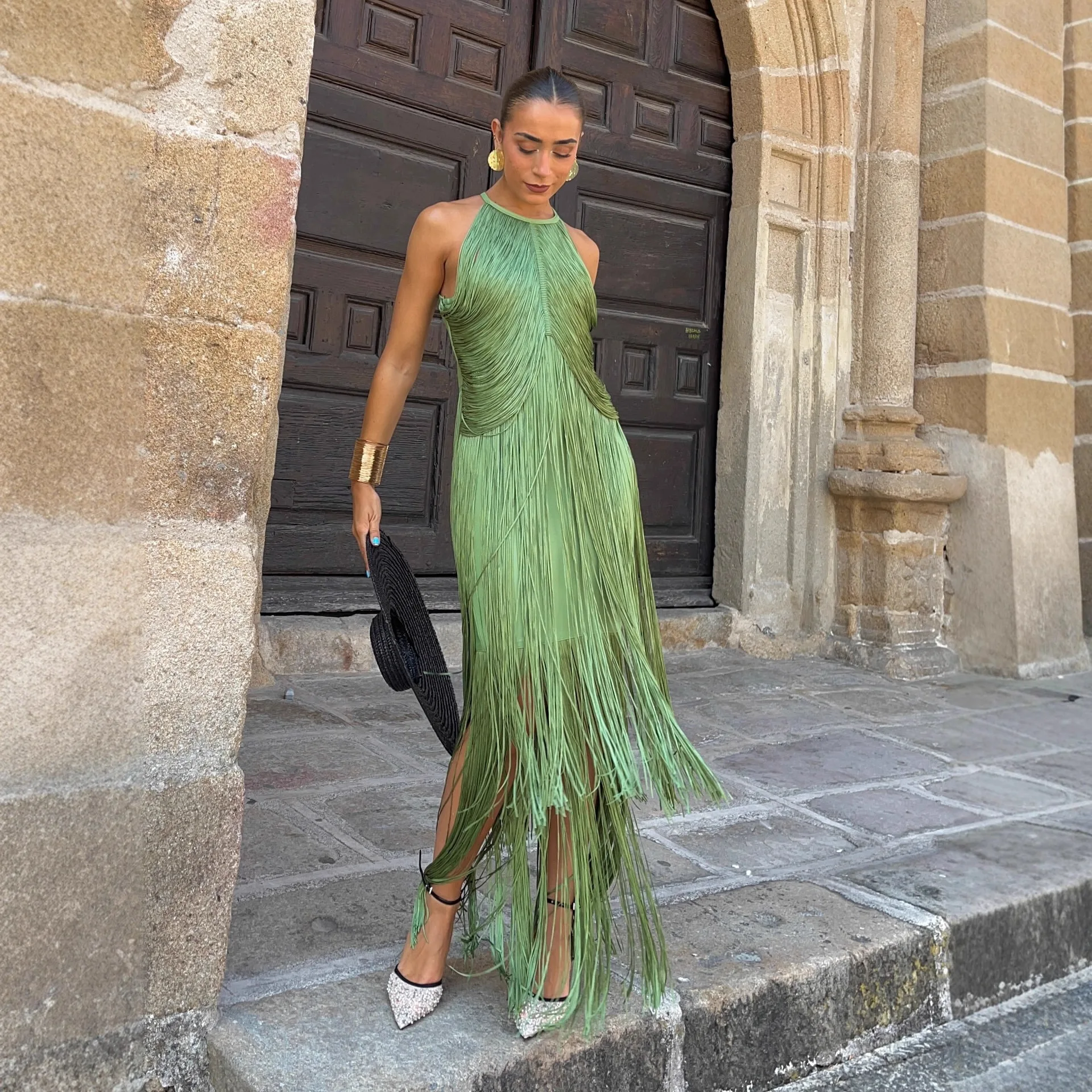 Ele Long Tassel المرأة Par Dr عيد ميلاد جمع ثوب Sli ثوب مسائي ألياف البوليستر سليم صالح Sle