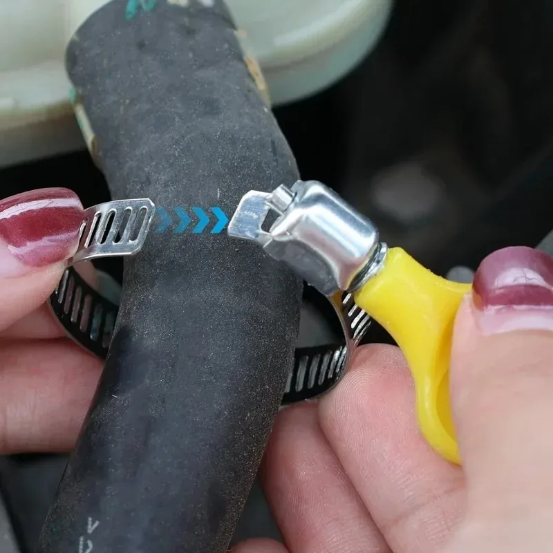 60/10 قطعة قابل للتعديل خرطوم المشابك مشبك أنابيب مقبض بلاستيكي أصفر اليد تدوير خرطوم الوقود كليب انبوب ماء السحابات المشابك 16-25 مللي متر