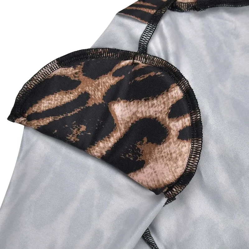 GUWU Leopard Print Fashion Women's Sexy Deep V Neck Jumpsuit Long Sleeve New Party Jumpsuit