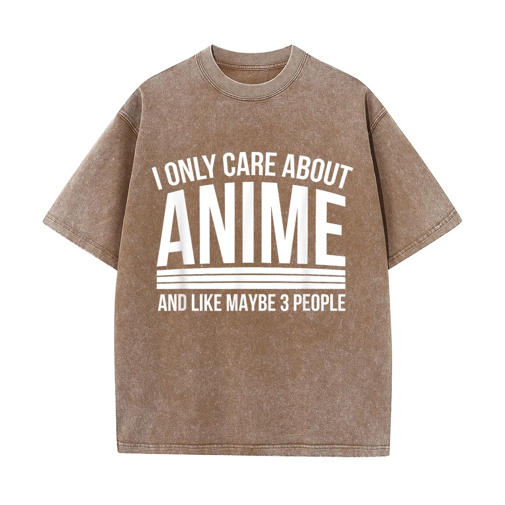 I Only Care About Anime Shirts Manga Lovers Gifts T-Shirt Футболка Ropa Hombre Oversized Unisex Xxl Cotton Tee Casual Funny
