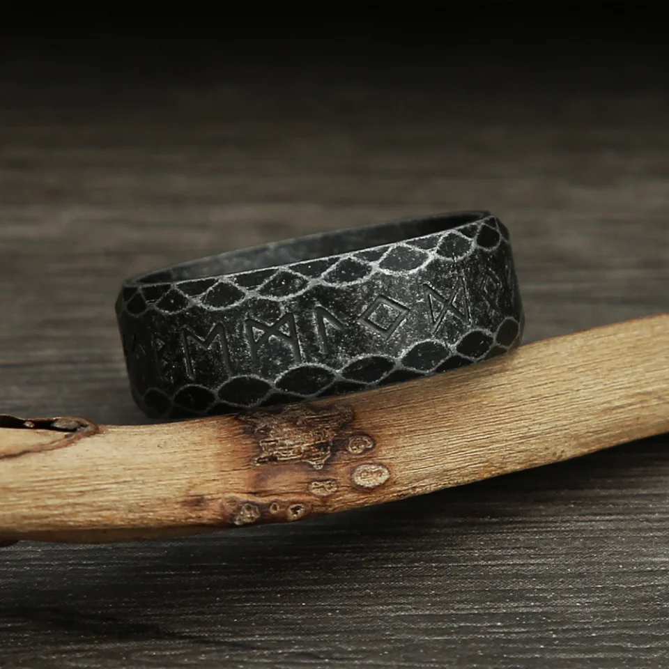 خمر الفايكنج رون الدائري للرجال النساء 316L الفولاذ المقاوم للصدأ موضة الشمال تميمة خواتم بسيطة تميمة مجوهرات هدية دروبشيبينغ