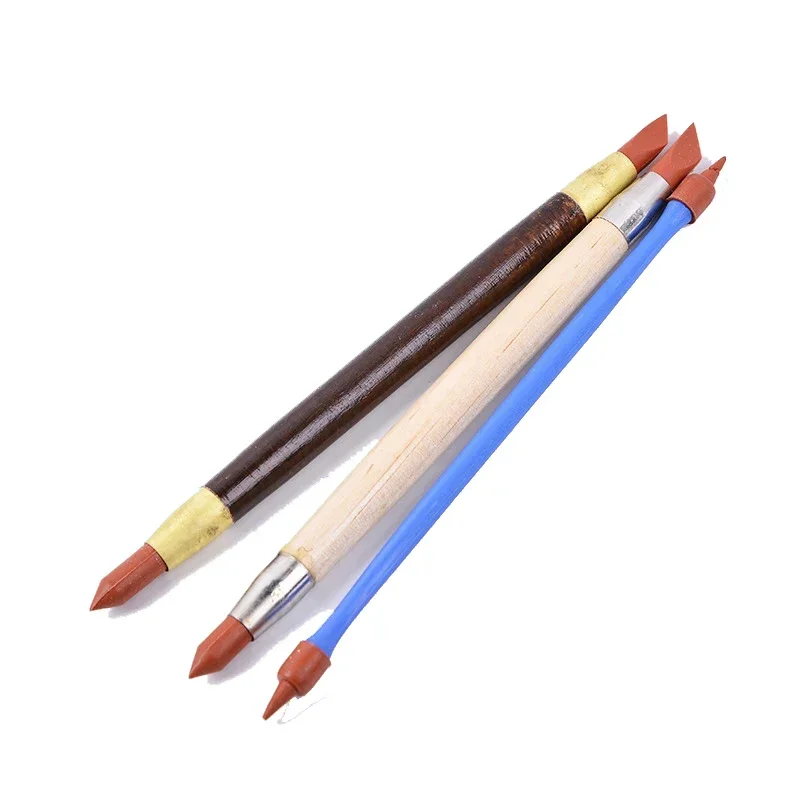 Three-piece sculpture ceramic Student art Remove to fingerprint tools Double-head  do rubber pen hand to do clay tools