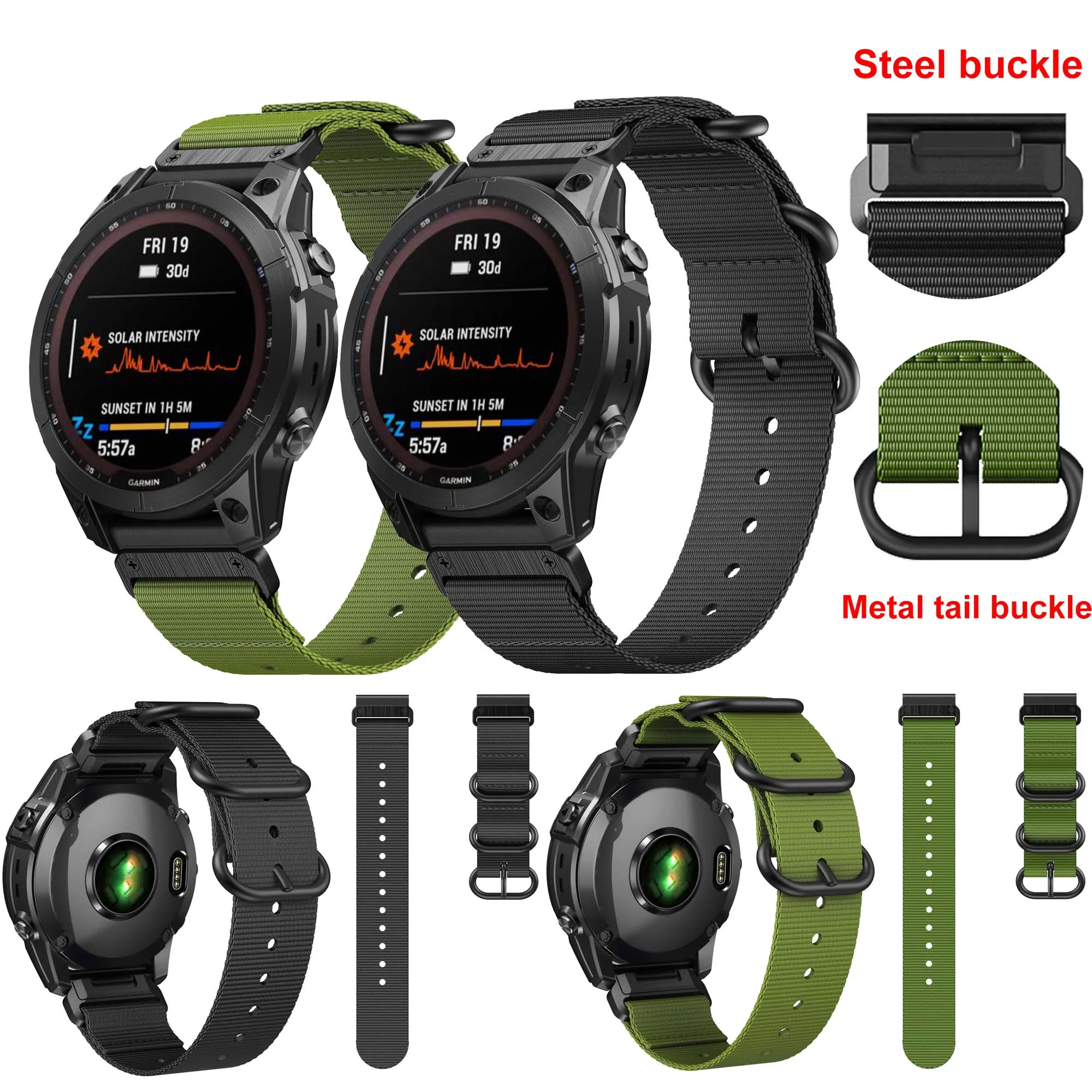 

22/26mm Nylon quick release strap For Garmin Instinct 2/2X Solar Strap Fenix 6/6X Pro 5/5X Plus 7/7X Replacing the strap