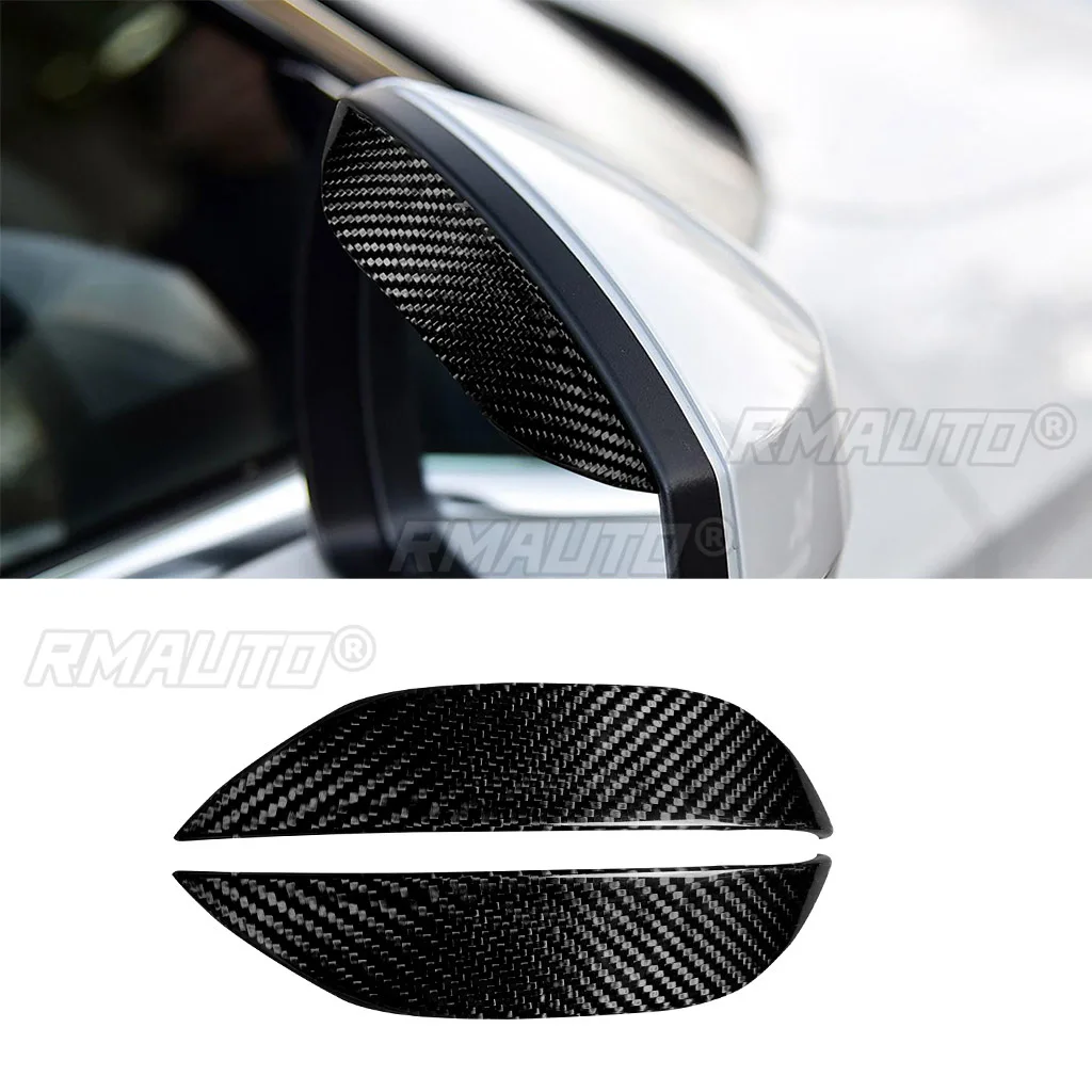 Car Rearview Mirror Rain Eyebrow Real Dry Carbon Fiber Sun Visor Shade Cover Universal Auto Rear View Mirror Rainy Shield Guard