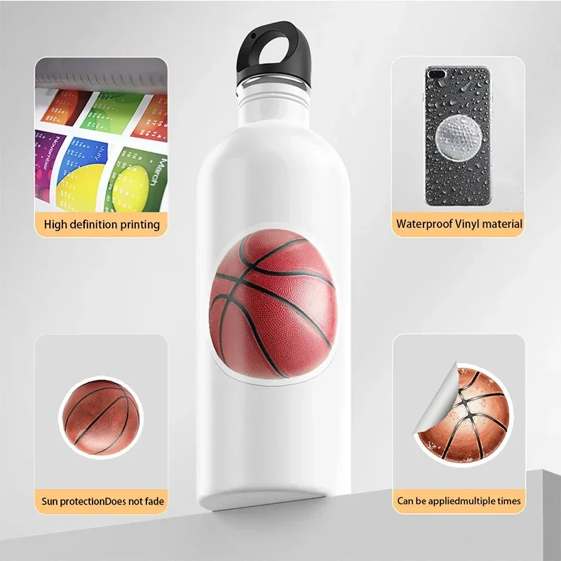 Mixed Ball Sports Stickers 50PCS Basketball Baseball Football Volleyball Soccer Waterproof Vinyl Decals for DIY Decoration
