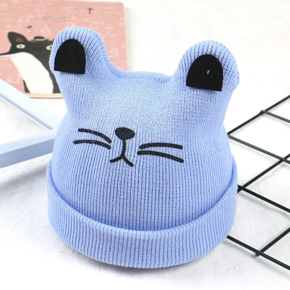 Children\'s Caps 0-3 Years Baby Hat Boys Girls Cartoon Winter Knitted Cap Autumn Newborn Cute Warm Beanie Hats