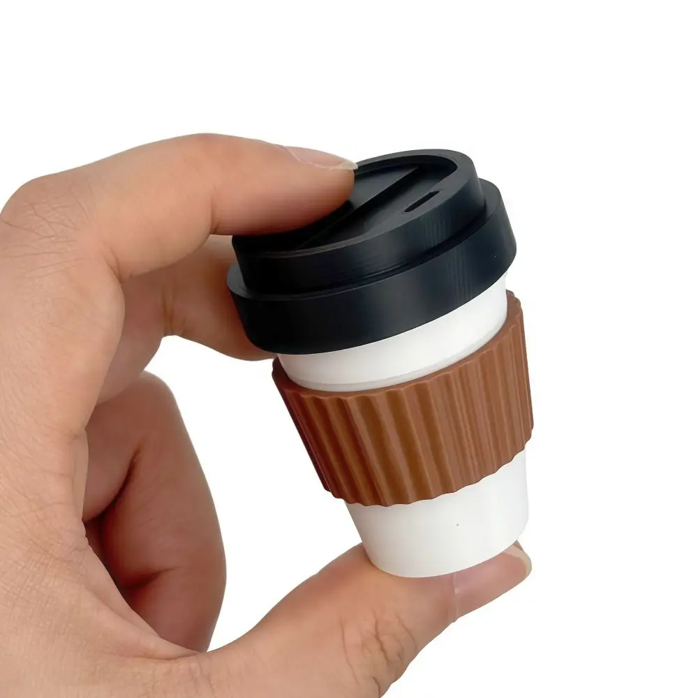 Funny 3D Printed Clicker Key Chain Food Funny Sensory Finger Button Pendant Simulation Fidget Coffee Calming Keychain
